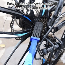 1 pieza Lavadora de cadena de bicicleta o motocicleta, cepillos para limpiar la suciedad de la cadena y los engranajes de la motocicleta, herramienta de cepillo de limpieza de cadena de bicicleta universal para bicicleta de montaña y motocicleta de uso pesado