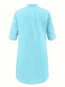 Abito midi minimalista di colore unito, casual