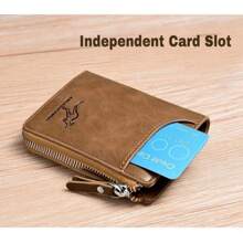 Mens RFID Blocking Leather Wallet Credit Card ID Holder Zipper Purse Waterproof