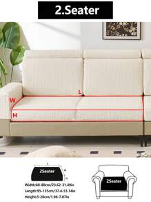 1pc Elastic Sofa Cover, Anti-Slip Anti-Splash All-Inclusive Cloth Thick Sofa Seat Cushion Cover, Machine Washable, Dust Proof, Pet Friendly, Suitable For Bedroom, Office, Living Room, L-Shaped Sofa And 1/2/3/4 Seater - Beige - View 16