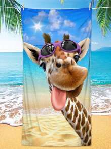 1pc Printed Quick-Dry Beach Towel, For Swimming, Hotel, Spa