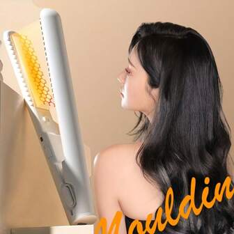 二合一直发器和卷发器，USB 供电迷你造型器具，两用，防烫，便携旅行，防毛躁，额外光泽和顺滑，0.65 英寸直发器和卷发器，5V 多功能造型器，居家或旅行的完美礼物