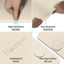 Esterilla de yoga plegable Readaeer para viajes, de 6 mm de grosor con bolsa de transporte, esterilla de ejercicio antideslizante de TPE para Pilates de 72" L x 24" A x 0.24 pulgadas - Negro - Ver 10