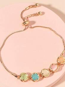 1 pieza Pulsera de mujer de acero inoxidable con cuentas de 5 colores, creativa y única para el uso diario - Pulsera - Ver 7
