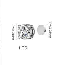 1 PC Clip On Earrings For Men Silver Color Stainless Clip On Earrings Women Cubic Zirconia Stud Earrings - 1 PC Magnetic Earring - View 2