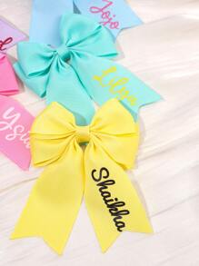 1 pieza Pinza de pelo con lazo personalizada para niñas con nombre impreso, lazo de pelo bordado con nombre personalizado, hebilla de pelo en forma de moño linda, adecuada para decoración diaria del cabello, regalo para niñas