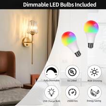 Battery Operated Crystal Wall Sconces 1/2 Gold Wireless Wall Sconce With USB Rechargeable LED Light Bulbs 12 Colors Dimmable Crystal Wall Lamp With Remote For Bedroom Living Room, Bulbs Included Without Light Bulb Vintage Wall Sconce Rechargeable Wall Sconce Stick On Sconces Wall Lighting
