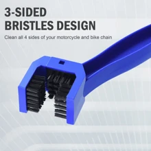 1 pieza Lavadora de cadena de bicicleta o motocicleta, cepillos para limpiar la suciedad de la cadena y los engranajes de la motocicleta, herramienta de cepillo de limpieza de cadena de bicicleta universal para bicicleta de montaña y motocicleta de uso pesado