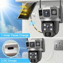 V380 Pro Solar 4G LP Camera CCTV 12MP Two Lens Three Screen Auto Tracking Outdoor 10X Zoom 6K Security Surveillance PTZ Camera, 4G Outdoor And Indoor Security Home Cameras, Wireless 4G Cameras - 4G SIM Card Camera - View 3