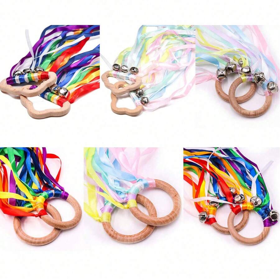 彩色緞帶戒指孩子們的舞蹈道具玩具
