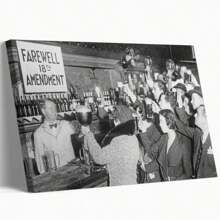 End Of The Prohibition Farewell 18th Amendment Print Poster Unique Modern Canvas Wall Painting Simple Aesthetic Decoration Bedroom Kitchen College Style Dormitory Home Decorations With Frame Can Be Hung Directly