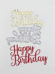 生日快乐文字金属切割模具模板，艺术纸压花模具模板，用于制作卡片、DIY 剪贴簿、相册工艺装饰、压花纸卡工艺品模切生日