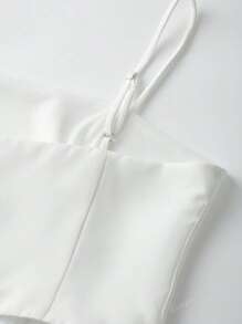 Women Ruffled Hem Strap Camisole Top