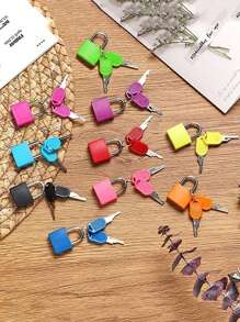 1pc Zinc Alloy Lock Luggage Padlock Hardware Accessories Lock Travel Accessories, Backpack, Gym Locker Lock, Suitcase Lock, Classroom Matching Game And More, Suitcase Locks With Keys, Metal Padlocks Luggage Padlocks, Multicolor Mini Small Padlock Keyed Padlock For School Gym