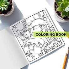 1 pieza Libro para colorear para adultos con tema de capibara, papel talla grande grueso actualizado de 120g, edición 2025, 7.9*7.9 pulgadas, 24 páginas, impresión de un solo lado, patrones detallados, regalo ideal para el Día de San Valentín, cumpleaños, Pascua y otras fiestas, una excelente manera de relajarse