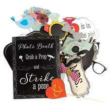 31 pièces Accessoires pour photomaton de mariage - Panneaux pour photomaton de enterrement de vie de jeune fille et douche de mariage, multicolore, convient pour mariage, remise de diplôme, anniversaire et événements de célébration - Décoration amusante et festive