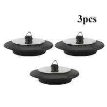 Tapón para la bañera y el fregadero, desagüe de piso sellado y anti-olor para el baño, resistente a la corrosión y deformación, tapón de alcantarilla y fregadero con una cadena, decoración de baño de verano - Negro - Ver 10