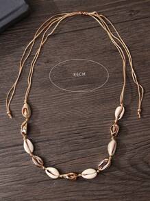 1pc Women's Minimalist Shell Pendant Necklace, Simplistic And Practical Multi-Wear - White - View 3