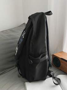 New Fashion Student Large Capacity Smiling Face Letter Printed Backpack, College Student Computer Bag, Daily Commuting Unisex Holiday Gift, Without Pendant. - Multicolor - View 7