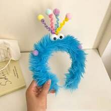 1 件毛绒小怪兽扭纹头带，女士秋季发饰，可爱耳机，可洗化妆头带，女士发带头带，发饰，发箍 - 彩色 - 查看 6