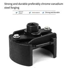 重型可调式机油滤清器扳手，60-80毫米，1/2英寸驱动 - 钢制拆卸工具，用于发动机舱维护配件，用于拆卸机油滤清器