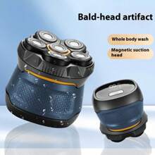 10W High Power 6D Floating Six-Blade Bald Head Electric Hair Clipper, Bald Head Electric Shaver, Home Self-Haircut Shaver, 1400mAh Large Capacity Lithium Battery Type-C Charging, 2 Gear Adjustment, Travel Lock, LED Smart Display, Gift For Boyfriend/Dad