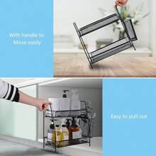 Countertop Organizer For Bathroom Counter, The Organizer For Bedroom, Spice Rack Organizer For Kitchen Counter Shelf With Small Basket