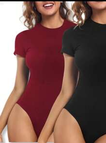 Body Kits Sleeve Versatile Elegant Day Modern Casual Women's Suplex Premium - marsala trắng đen - Xem 4