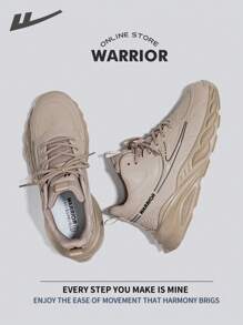 Warrior Comfortable Street Style Thick Soled Men's Shoes Spring And SummerLightweight Comfortable Breathable Running Shoes Modest Style Casual Yet Sleek Sneakers Applicable Throughout The Year Wear-Resisting All-Day Wear Training Sneakers - Sand - View 4