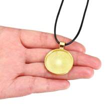 5 pièces/paquet Cadre de pendentif de 25 mm avec cordon de cire, base de cabochon rond vide pour DIY, accessoires de bijoux de collier