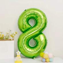 1pc 32-Inch Lime Green Mylar Number Balloon, Suitable For Spring, Birthday, Anniversary Party Decoration