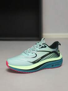 DINGZU 男士防滑耐用透气多色正式户外系带低帮休闲运动鞋，时尚简约面料运动跑步鞋，纯色低帮厚底鞋，男士鞋类和运动鞋