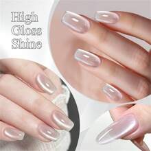 MEET ACROSS 1瓶7毫升全息白色猫眼凝胶指甲油，超闪亮可卸UV凝胶镜面猫眼磁性凝胶指甲油，半永久性，适合夏季美甲、美甲DIY、美甲沙龙和居家使用 - 彩色 - 查看 7
