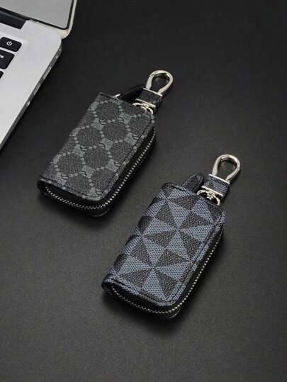 Business Men's Key Pouch Fashionable Compact PU Floral Key Chain Holder Pouch Coin Purse For Men Wallet Mini Wallet Purse Wallet Wallet Wallet