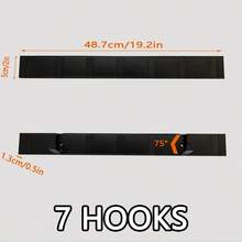 1PC Heavy-Duty Foldable Black Aluminum Hook Rack-3/4/5/6/7/8 Hooks Options,Wide & Thick Hooks For Heavy Loads,75° Upward Tilt Design Prevents Clothes And Items From Slipping,Multi-Scene Hook Rack: Bathroom (Towels/Clothes) | Entryway (Keys/Sundries) | Door Back (Clothes Hanger) | Bedroom (Storage Rack) | Kitchen (Rags/Utensils),2 Installation Methods: Drill-Free With Adhesive, Or Drilling With Screws - Black - View 15