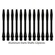 Easytoday 12pcs Black And White Barrels, High-Quality Netted Aluminum Dart Shafts With Netted Stripe Design - Lightweight And Durable, Accurate Throwing