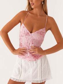 Womens Sequin Beaded Cami Tank Top Y2k Sparkly Floral Spaghetti Strap V Neck Slim Fit Camisole Crop Tops Sexy Backless Pearl Embellished Vests Shirts Bling Glitter Rhinestone Going Out Tops Party Club Streetwear