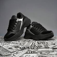 Women's Chunky Sneakers Metallic - 黑色/銀色 - 查看 5