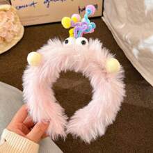 1 件毛绒小怪兽扭纹头带，女士秋季发饰，可爱耳机，可洗化妆头带，女士发带头带，发饰，发箍 - 彩色 - 查看 11