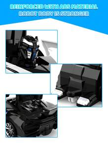 1pc 2.4GHz Remote Control Transformable Robot RC Car With LED Lights, One-Key Transforming Drifting RC Toy Car For Boys Girls Aged 3-12 As Christmas Gift