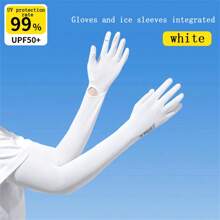 1 Pair Women's Extra Long Ice Silk Arm Sleeves, UV Protection Driving Bike Sleeve Gloves, Summer, Gift For Friend/Girlfriend/Mother - Multicolor - View 9