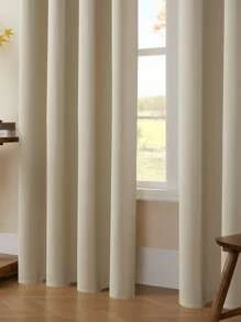 1pc Curtain,Blackout Curtain, Heat Insulation, Opaque Curtain With Eyelets, Light Insulation, Anti-UV, Bedroom Home Living Room Interior Decoration - Beige - View 3