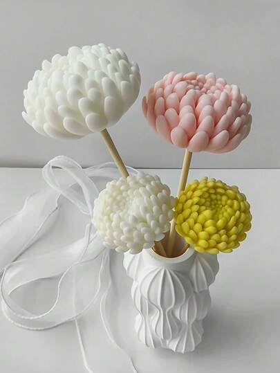 Mold de silicona de crisantemo D] Silicona flexible, resistente al calor sin olor, herramienta de manualidades multiusos DIY / vela / resina, esencial para decoración del hogar del Día de la Madre, Día del Padre, San Valentín