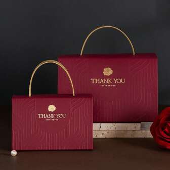 5 件装婚礼糖果盒、手持糖果盒、创意个性化婚礼礼品袋、高端纪念品和感谢礼品包装盒