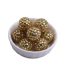 18x20mm 10/20pcs Pack Mix Colorful Plating Color Bulk Price High Quality Resin Rhinestone Ball Beads For DIY Beadable Pen Keychain Chunky Bubblegum Necklace Bracelet Jewelry Making