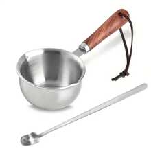 Multi-Purpose Stainless Steel Wax Melter Set With Pot, Spoons, Wicks, Wick Stickers, Stand, Durable, Suitable For DIY Candle And Soap Making, Wax Melter For Candle Production