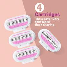 jifuli Lâmina de Barbear Manual de Segurança para Depilação Maiô Bikini Feminino, Cabeça de Barbeador Substituível com Lâmina de Aço Inoxidável de 3 Camadas