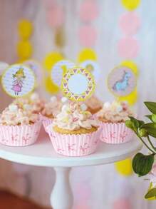 50/100pcs Pink Bow Cupcake Liners, Baking Muffin Paper Cups, Pink Theme Party Cake Baking Cups, Mother's Day Cake Cups, Valentine's Day Cake Cups, Japanese Mochi Paper Cups - Pink - View 4