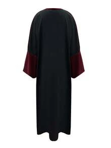 Vestido largo de estilo elegante con abertura frontal, de estilo moderno en Medio Oriente/Dubai, con mangas sobredimensionadas y diseño de empalme a la moda.