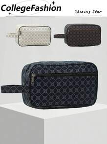 Men Fashion PU Leather Solid Color Phone Small Purse Clutch Hand Bag Wristlet Work Weekend Travel Camping Summer Gym Vacation Holiday Toiletry Water-Proof Carry On Casual Business Black Personalized Gift